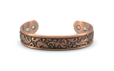 Magnetic Bracelet Etched Leaf Design 6.5 inch - Power Health Power Health