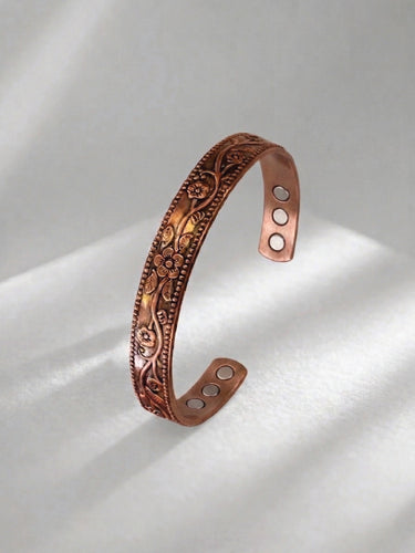 Celtic Floral Copper Magnetic Bangle
